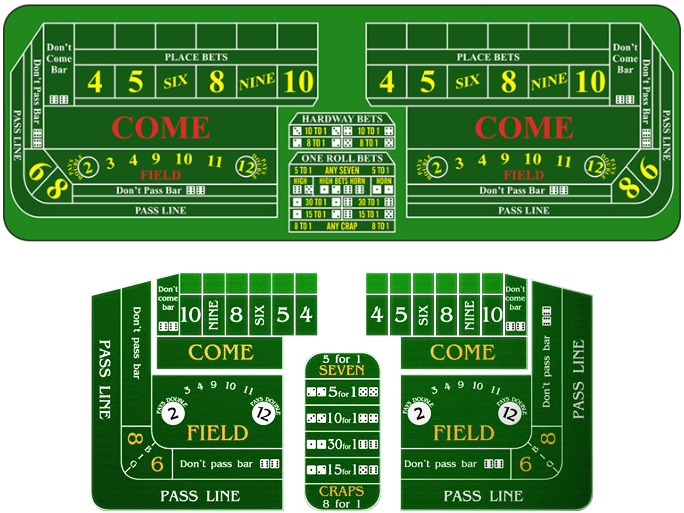 Craps difference between place and layers